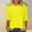 20#Yellow, variant on Women's Fashion Solid T-shirt Mid-length 3/4 Sleeves Blouse Round Neck Casual Tops Silk Button Up Red Short Sleeve Crop Top Jersey Tops Dressy Shirts