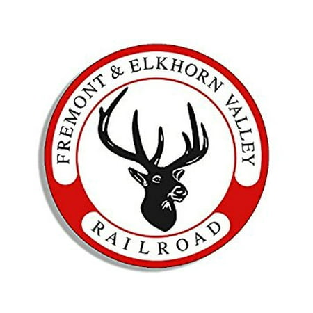 Mule Trans 4 X 4 Round FREEMONT and ELKHORN VALLEY Railroad Sticker Decal (train rail rr) 4 x 4 inch ()