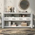 thumbnail image 3 of Harper & Bright Designs Rustic Console Table with Drawer, Long Sofa Table Entryway Table with Shelf, Entrance Table for Entryway Hallway Living Room, White 62.2'', 3 of 16