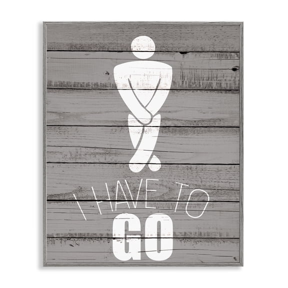 Stupell Industries Cottage Men's Room Have To Go Gray Framed Giclee Art, 16 x 20, by Kim Allen