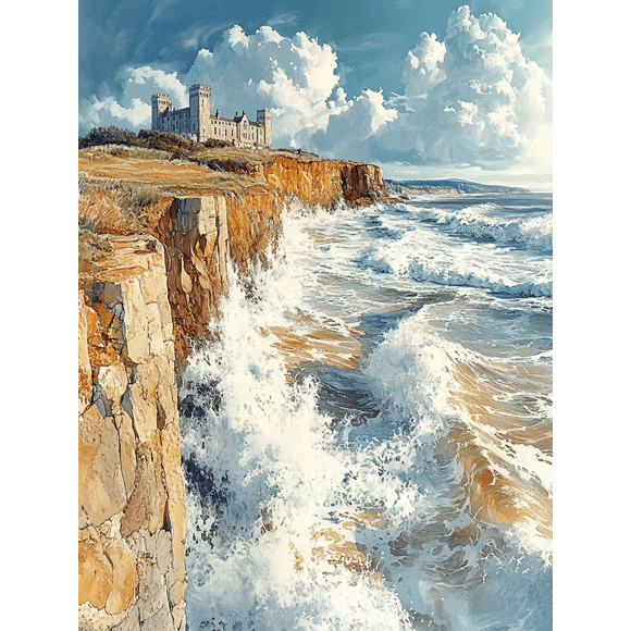 Coastal Castle Canvas Prints/Wall Art, Perfect for Living Room, Office,and Hotel Decoration.
