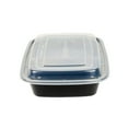 thumbnail image 5 of Asporto 26 oz Black Plastic 3 Compartment Food Container - with Clear Lid, Microwavable - 8 3/4" x 6" x 1 3/4" - 100 count box, 5 of 10