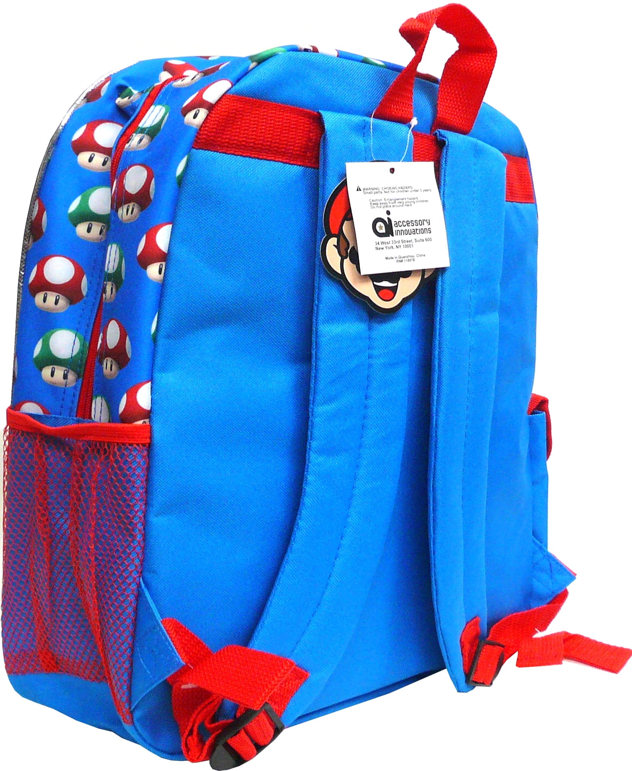 Licensed by Super Mario 3D Boys' Adjustable Backpack, Multicolor