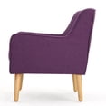 thumbnail image 5 of Benjara Felix Accent Armchair- Splayed Birch Wood Legs- Button Tufted Purple, 5 of 5