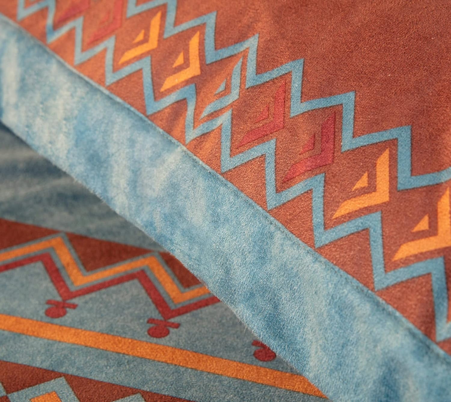 Chezmoi Collection Sedona 7-Piece Southwestern Wild Horses Microsuede Comforter Set, Full, Turquoise Blue
