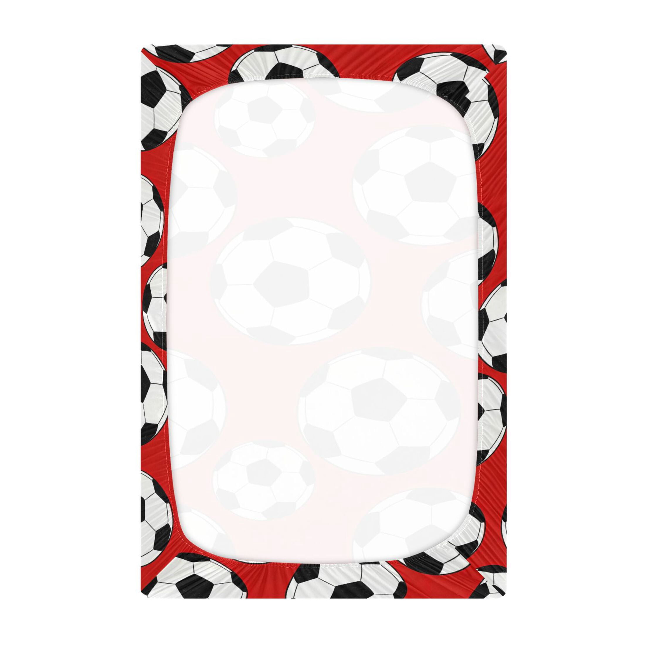 Baby Essentials 52”x 28”- Standard Cotton-like Modal Elastic- Red Football Design Crib Sheets for Newborns and Toddlers