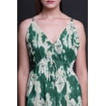 thumbnail image 3 of Bimba Robe Longue Imprimée Teinture sur Nœuds pour Femmes, Col en V, Été, Vacances, Resort, TTTG, 3 of 4