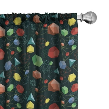 Ambesonne Geometric Curtains, Platonic Shapes 3D, Pair of 28"x95", Multicolor