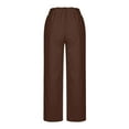 thumbnail image 5 of Women's Casual Wide Leg Palazzo Pants High Waisted Smocked Lounge Trousers with Pockets, 5 of 6