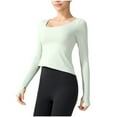 thumbnail image 5 of Pejock Women's Long Sleeve Athletic Top, Casual Sports Shirt for Women, Comfortable Workout Blouse, Stretchy Exercise Shirt, Fashion Fitness Tops for Daily Wear, 5 of 6