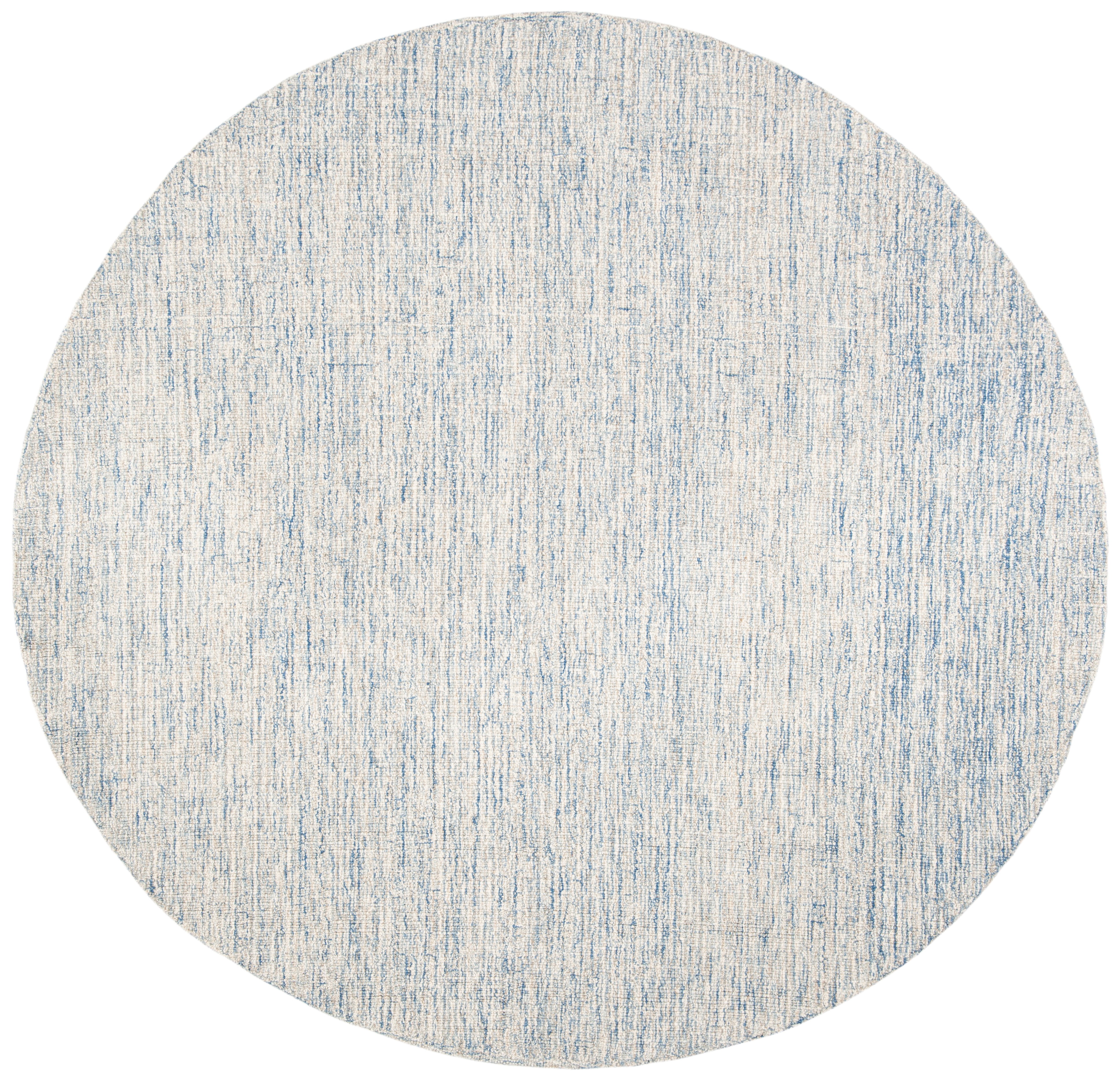 SAFAVIEH Abstract Emely Abstract Wool Area Rug, Ivory/Blue, 6' x 6' Round