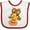White and Red, variant on Inktastic Cute Christmas Reindeer with Bells Boys or Girls Baby Bib