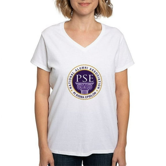 CafePress - Pi Sigma Epsilon National Alumni Association T Shirt - Womens Cotton V-Neck T-shirt