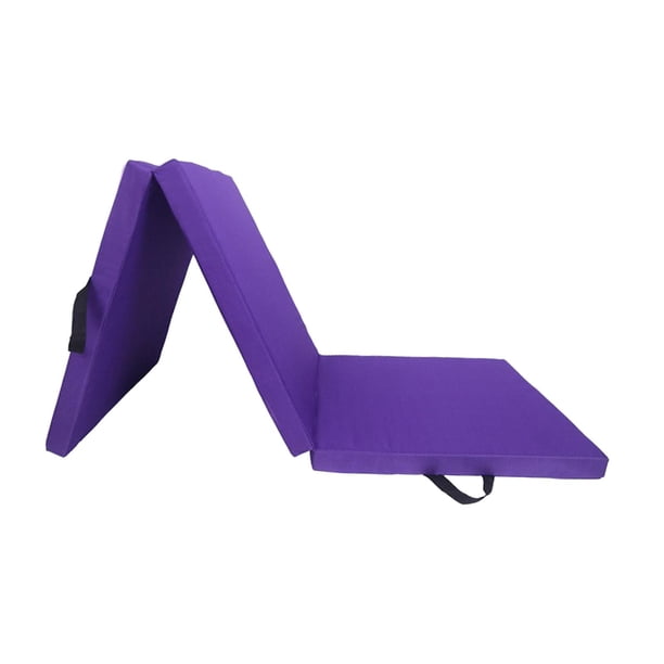 Esterilla de ejercicios plegable, cojín para hombres y mujeres, almohadilla de yoga para estiramientos en interiores y exteriores. Púrpura