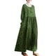 thumbnail image 1 of Vestido, Vestido suelto de mujer con bolsillos Manga larga Impreso Vintage Casual Vestido de vacacio Abanopi Verde oscuro/Medio, 1 of 7