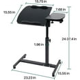 thumbnail image 2 of Adjustable Overbed Table with Wheels, Rolling Laptop Desk for Bed, Sofa, or Hospital Use, Black, 2 of 16