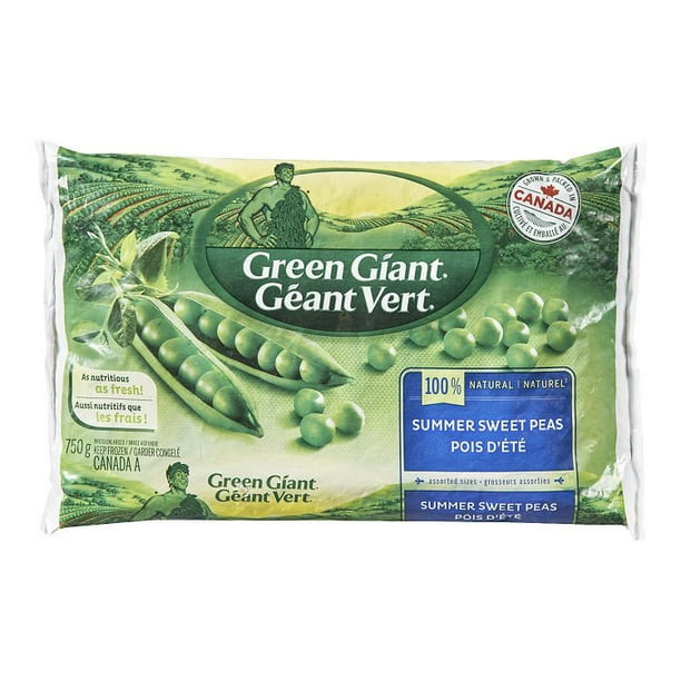 Pois D’Été Géant Vert À 100 % Naturel. Cultivé et emballé au Canada Pois d'été géants verts en Gelé 750g