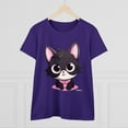 thumbnail image 3 of Women's Midweight Cotton T-Shirt Cute Cartoon Kitten 001, 3 of 4