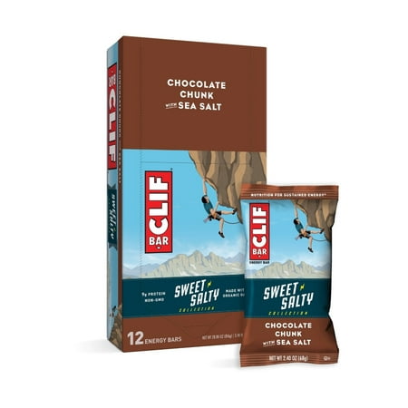 Clif Bar Energy Bars Sweet & Salty Chocolate Chunk With Sea Salt -- 12 Bars