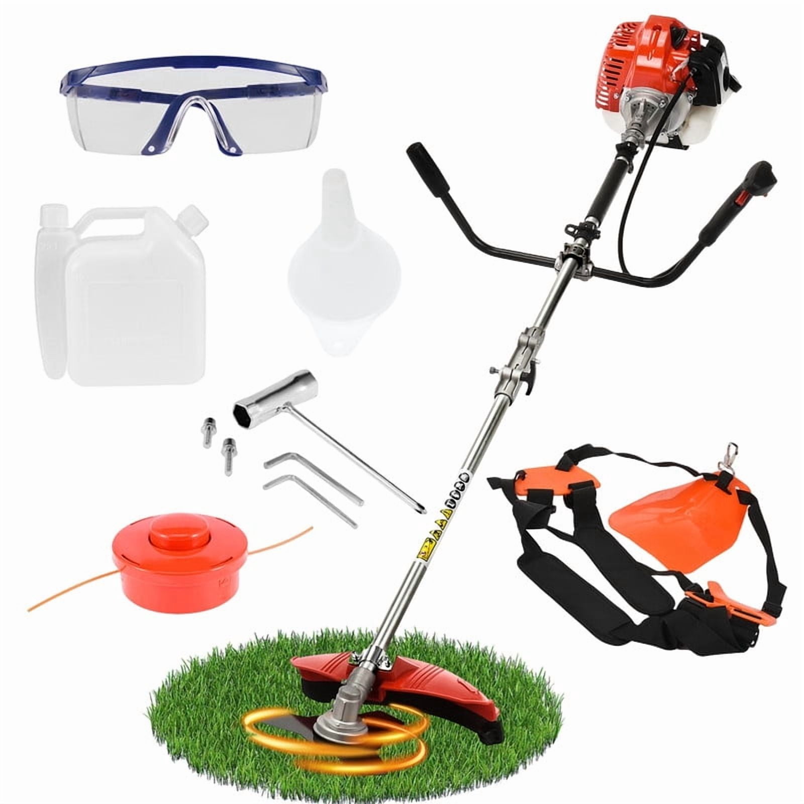 YNCE Gas Weed Eater 6 in 1 Hedge Trimmer Grass Trimmer, 52cc 2 Cycle Weed Wacker with Anti-Slip Handle Brush Cutter Garden Tools Edger Lawn Tool