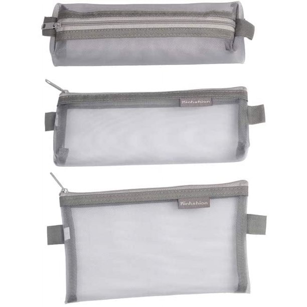 3 uds bolsa de bolígrafo de malla multifuncional estuche de lápices bolsa de herramientas de maquillaje bolsa de almacenamiento monedero Ormromra CZBG-XM148-2