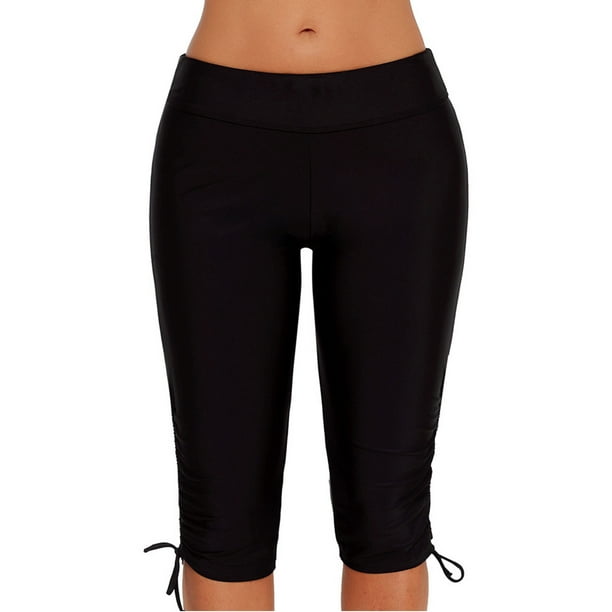 YouLoveIt Women Ladies Long Swim Pants Knee Length Shorts Swim Trunk