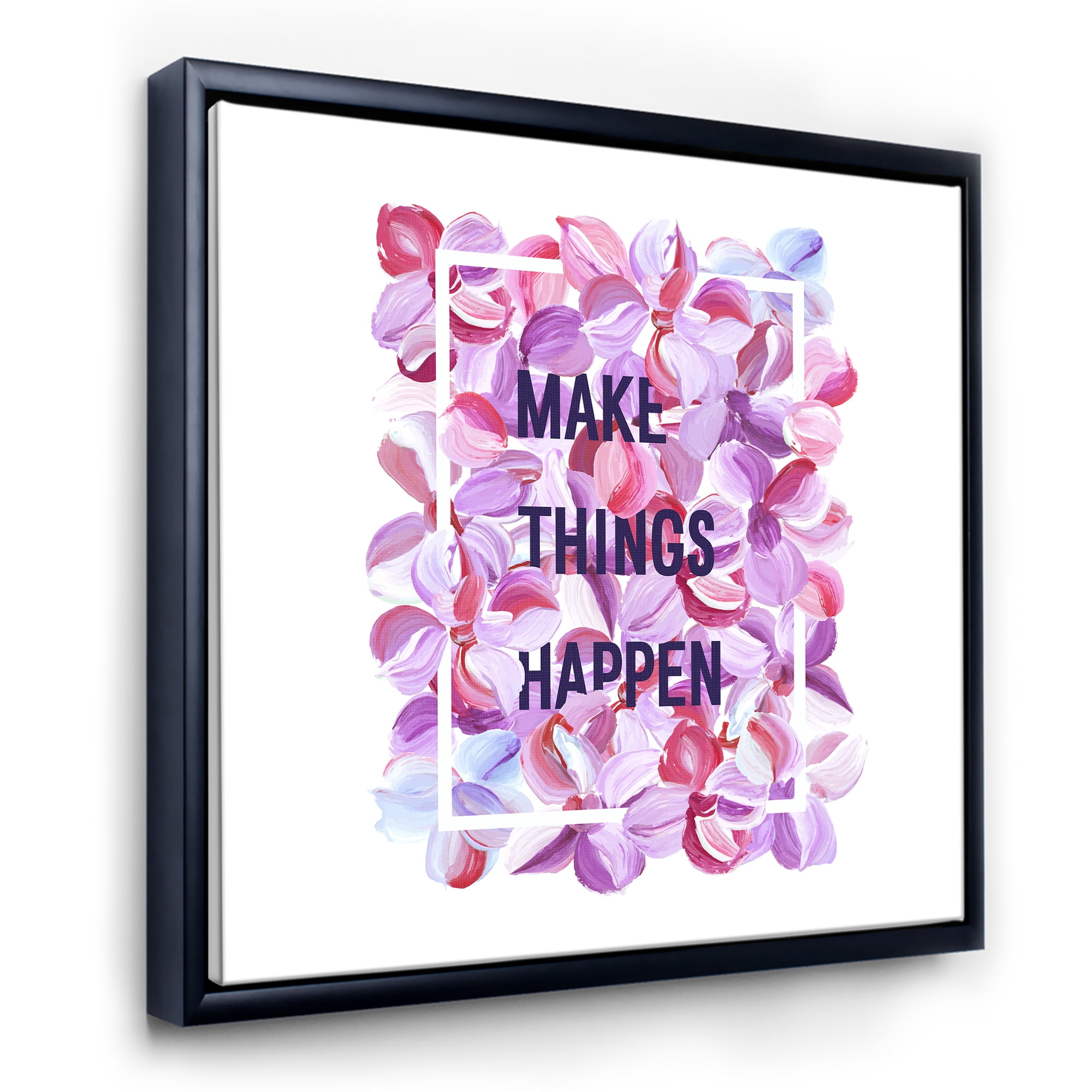Designart 'Make Things Happen On Purple Flowers' Traditional Framed Canvas Wall Art Print