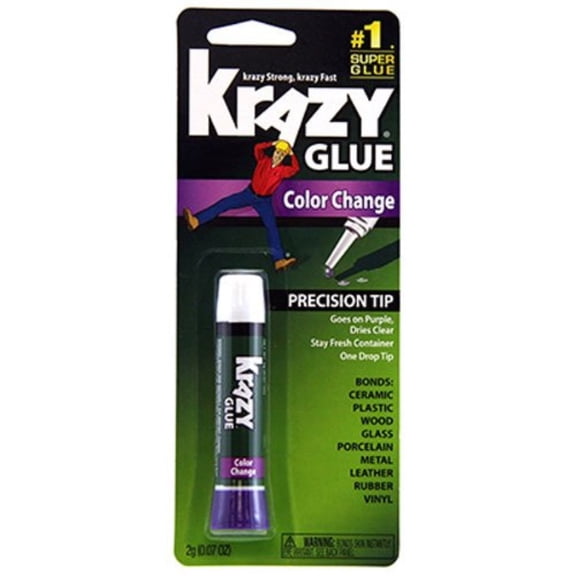 Krazy Glue KG58848R Instant Crazy Glue Color Change Formula Tube 0.07-Ounce