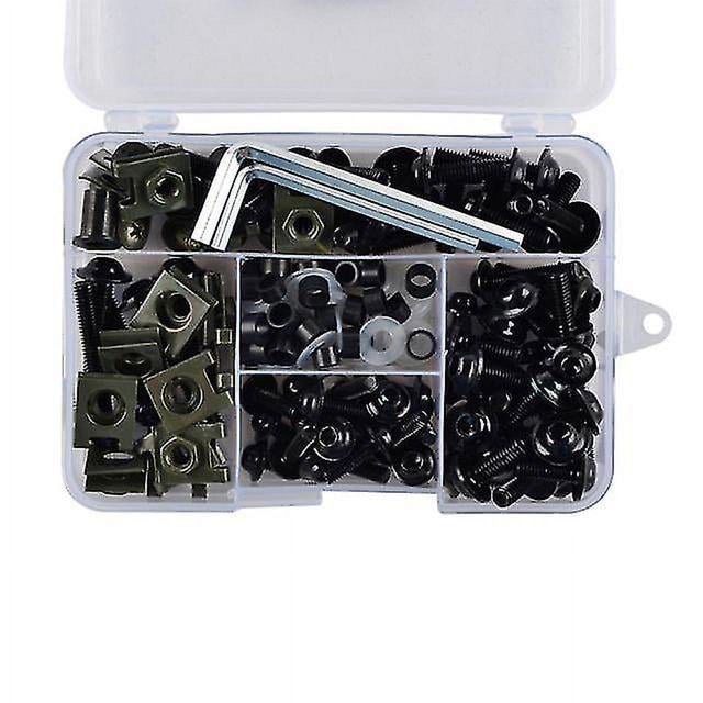 Nuevo Kit de tornillos de carenado para motocicleta, 177 Uds., 6 colores (negro) JM