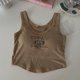 thumbnail image 1 of ITOOLIN Mujeres Carta Impresa Tank Tops Con Almohadilla De Sujetador Casual Crop Camisola Irregular Verano Para Deportes, 1 of 4
