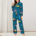 thumbnail image 2 of Haiem Transportations with Buildings Pattern Women’s Long-sleeve Sleepwear,Sleepwear Set,2-piece Loungewear Set,Soft PJs Comfy Nightwear with Pockets-X-Large, 2 of 7