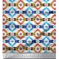 thumbnail image 1 of Soimoi Japan Crepe Satin Fabric Aztec Kilim Fabric Prints by Yard 42 Inch Wide, 1 of 1
