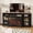 Black, variant on Sonegra 36 Inch Fireplace TV Stand with LED Light, Entertainment Center with 3-Sided Glass Fireplace for TVs up to 80", TV Console, Black