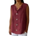 thumbnail image 3 of TAGOLD Womens Round-Neck Tank Top Solid Color Neck Loose Casual Summer Tank Top, 3 of 5