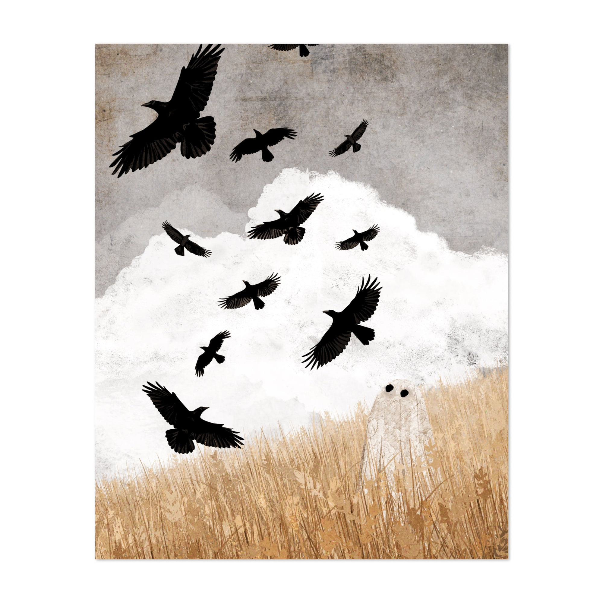 Bear and Crows Print 8x10 art print