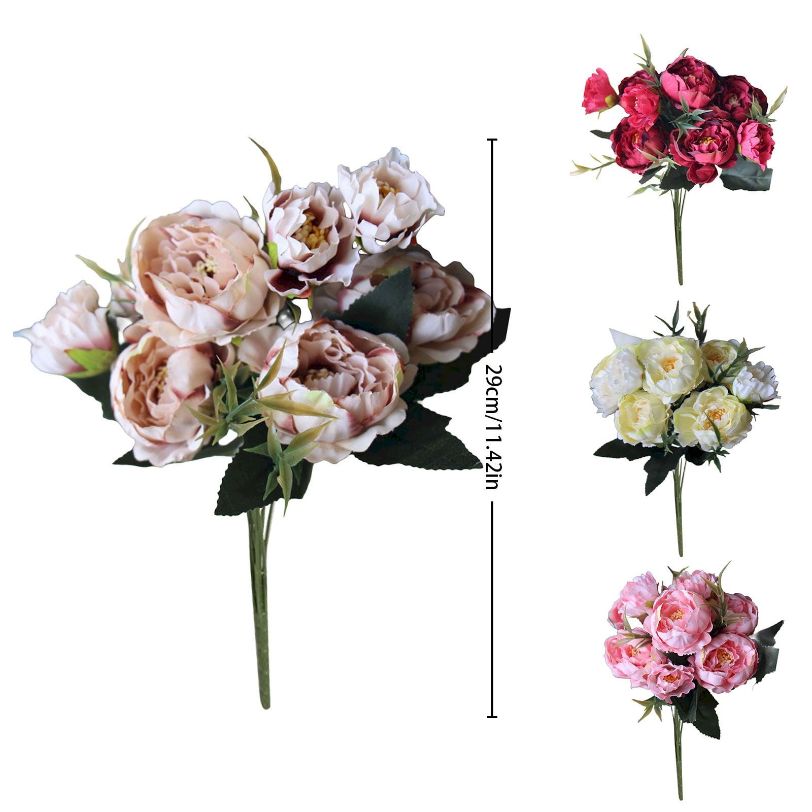 Clearance! Artificial Peony Flowers Peony Flowers Faux Peonies with Hydrangea Flower Bouquets for Wedding Home Decor Floral Arrangements Table Centerpieces