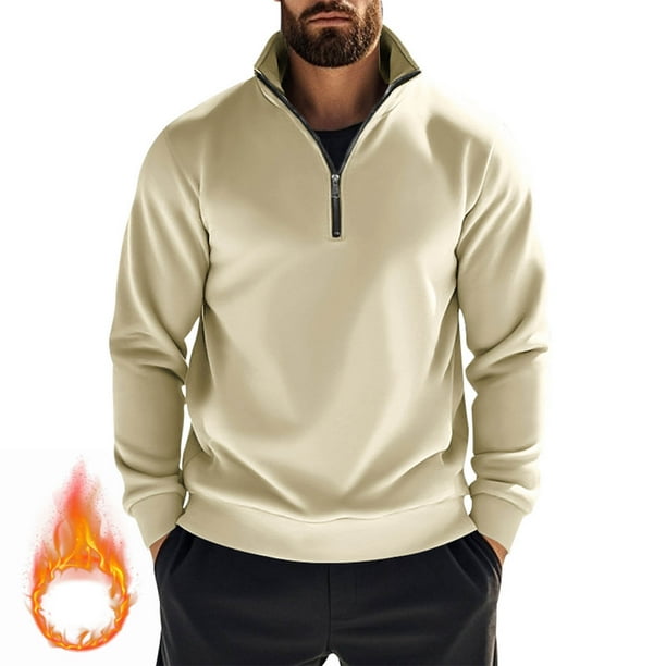 pstuiky Camisas de manga larga de invierno para hombre, Sudadera con capucha de manga larga para hombre, estilo casual, con bolsillos, color liso camisetas de hombre l