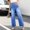 Sky Blue, variant on Zivyakyron Ankle Length Wide Leg Jeans for Women Denim Culottes Casual Summer High Waisted Jeans for Women Going Out Solid Slim Daily Pants