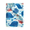 Parent's Choice Royal Baby Plush Whale Printed Blanket, 30" x 40", Polyester, Infant Unisex