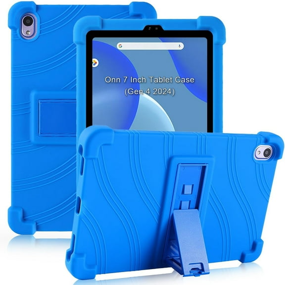 Dteck Case for Onn. 7" Tablet 2024 Model, Soft Silicone Shockproof Cover with Kickstand for Onn 7" Gen 4 (Model:100135924),Blue
