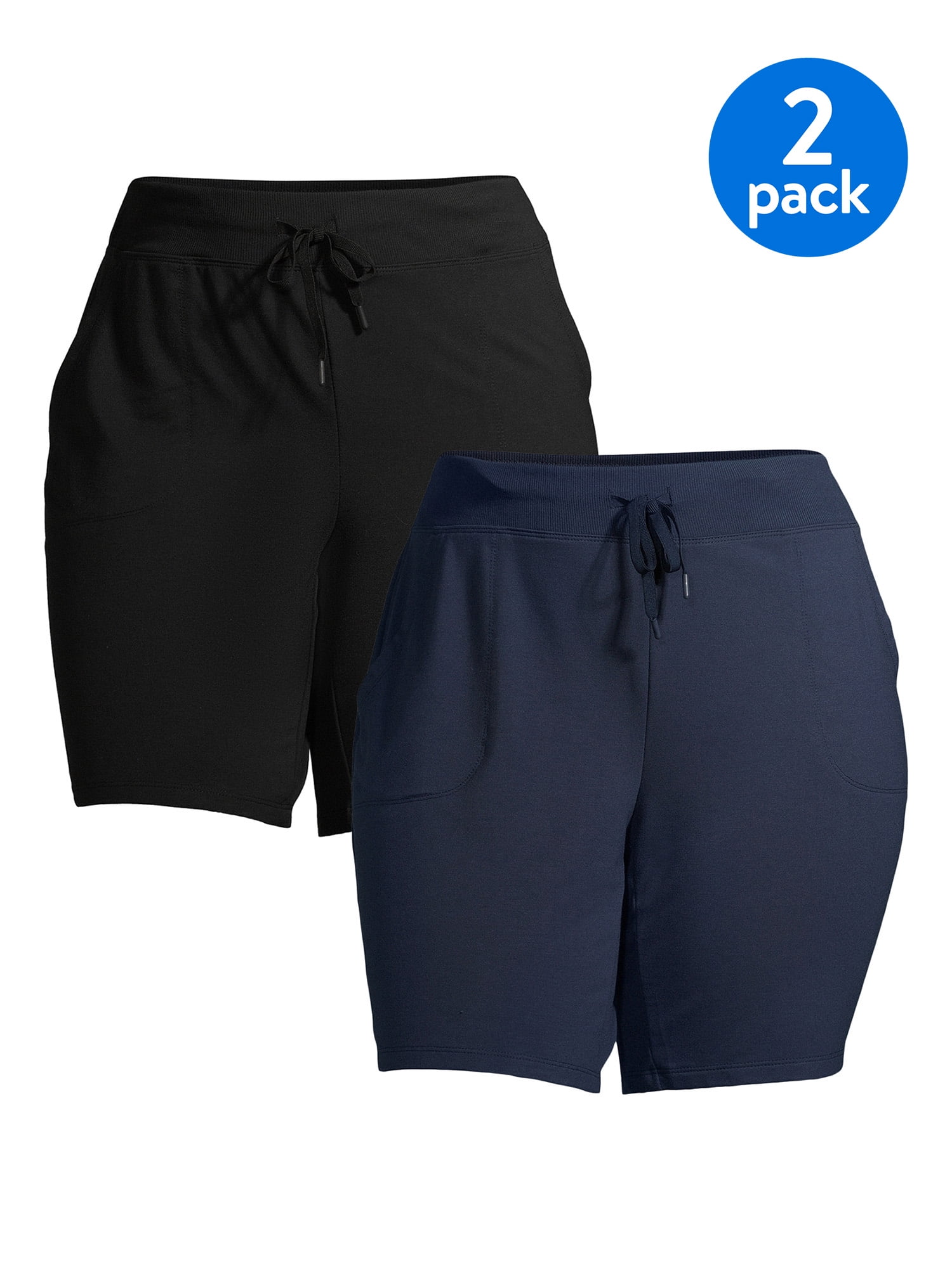 Athletic Works Plus Size French Terry Bermuda Shorts, 2Pack