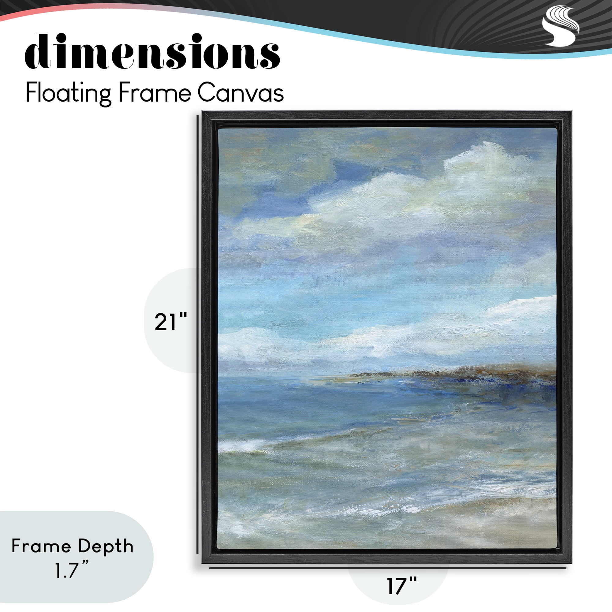 Stupell Industries Shore's Calm Breeze Black Framed Floater Canvas Wall Art, design by Carol Robinson