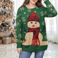 thumbnail image 4 of WEAIXIMIUNG Christmas Snowman Print Pullover Knitted Sweater Top, 4 of 7