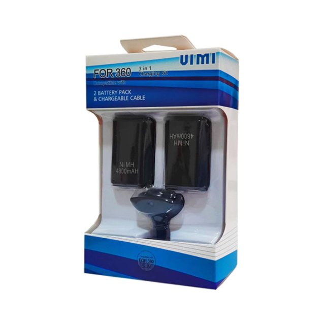 Kit Carga Y Juega Doble para Xbox 360 Vimi Batería recargable