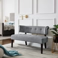 thumbnail image 1 of Inspired Home Banc en Lin Cassius, Gris Clair, 1 of 5