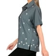 thumbnail image 2 of HAPPY BAY Women's Casual Solid Hawaiian Blouse Shirt T-Shirt Blouses Short Sleeve Button Down Dress Tee Shirts Tops for Women XXL plus-size Grey_X510, 2 of 4