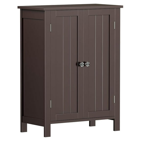 AIZYT Bathroom Storage Cabinet Free Standing Entry Floor Cabinet with 2 Shelves 3 Adjustable Height Double Door Brown