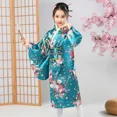 thumbnail image 5 of Vestido Kimono japonés con estampado de flores de cerezo vibrantes, disfraces de Cosplay fáciles de usar, escuela, carnaval, fiesta, 1 Juego, 5 of 5