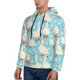thumbnail image 3 of Bingfone White Geese And Flower Men'S Drawstring Hoodie Long Sleeve Pocket Sweatshirts-3x-Large, 3 of 9