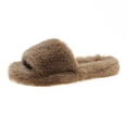 thumbnail image 2 of Pantufla Zapatillas Mujer Acogedoras Punta Abierta Felpa Espuma Viscoelástica Suministros para el Hogar (40) Marrón oscuro marrón Likrtyny Tenis De Mujer Tenis De Hombre, 2 of 8